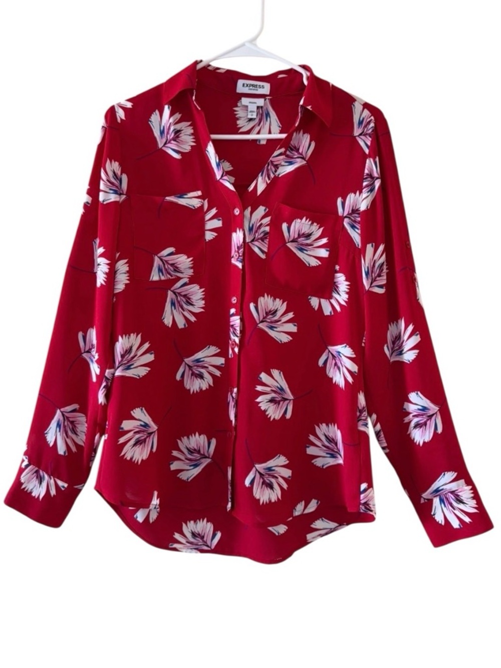 Express  Floral Print Portofino Button-Up Blouse